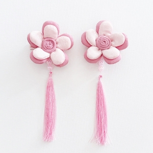 Girl Hair Clip Floral Tassel Mid-Autumn CNY Pair (GHP6302)